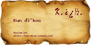 Kun Ákos névjegykártya